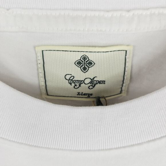 Camp Aspen Snow Leaf White T- Shirt Mens Size XL Oatmeal NWT Streetwear - Picture 5 of 11